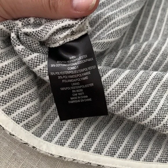 Tibi Faux Leather Panel Fit & Flare Jacquard Mini Dress US 4 Black Grey - Picture 6 of 7